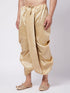 Men's Gold Silk Blend Embroidered Dhoti